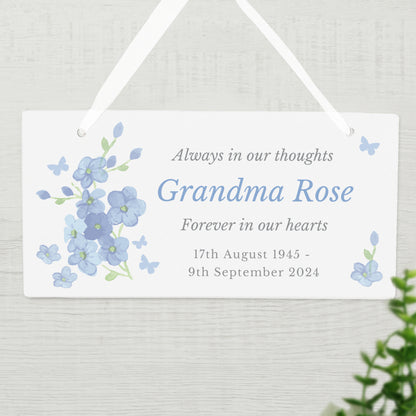 Personalised Memorial Forget Me Not Wooden Sign - image 2