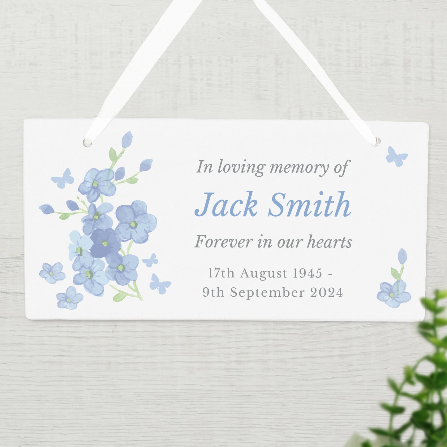 Personalised Memorial Forget Me Not Wooden Sign - image 3