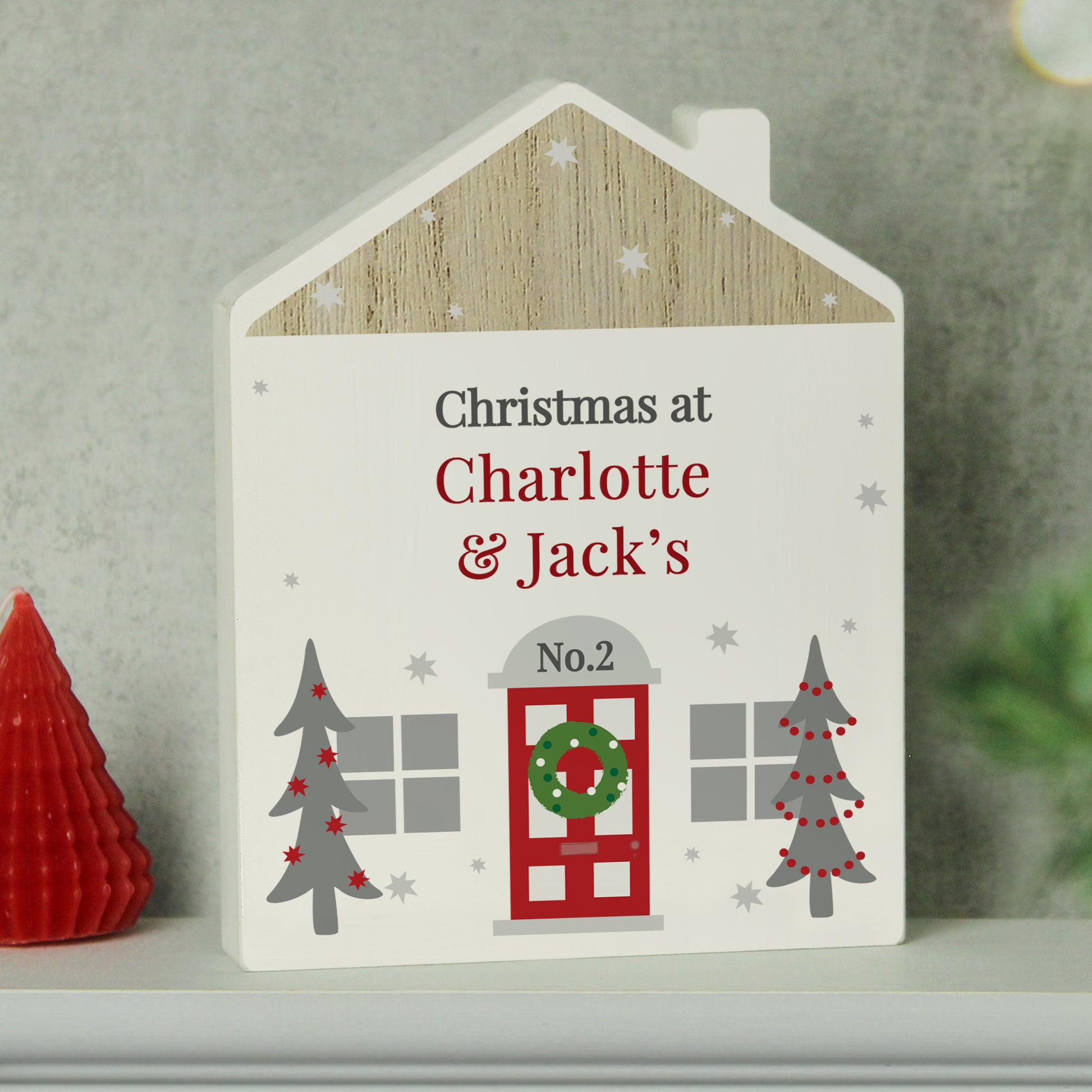 Personalised Christmas Wooden House Ornament from Heartfelt Gifts