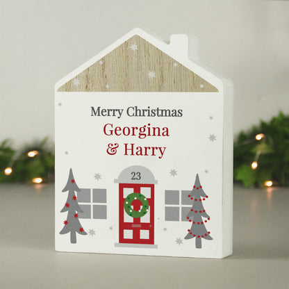 Personalised Christmas Wooden House Ornament - image 4