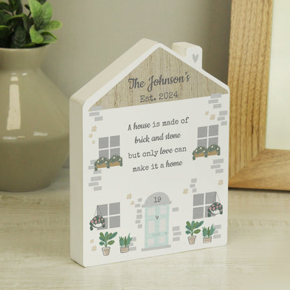 Personalised Love Makes A Home Wooden House Ornament from Heartfelt Gifts