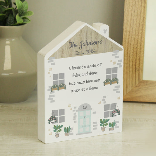 Personalised Love Makes A Home Wooden House Ornament from Heartfelt Gifts