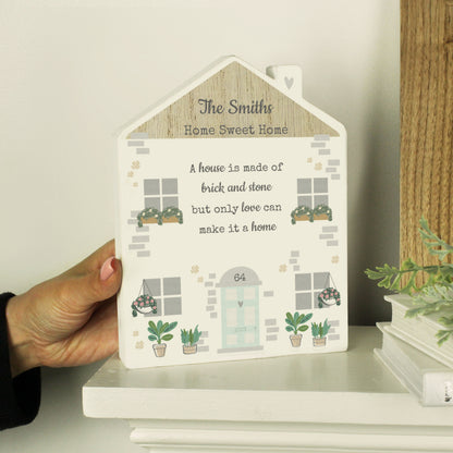 Personalised Love Makes A Home Wooden House Ornament - image 2