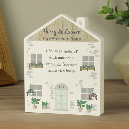 Personalised Love Makes A Home Wooden House Ornament - image 3