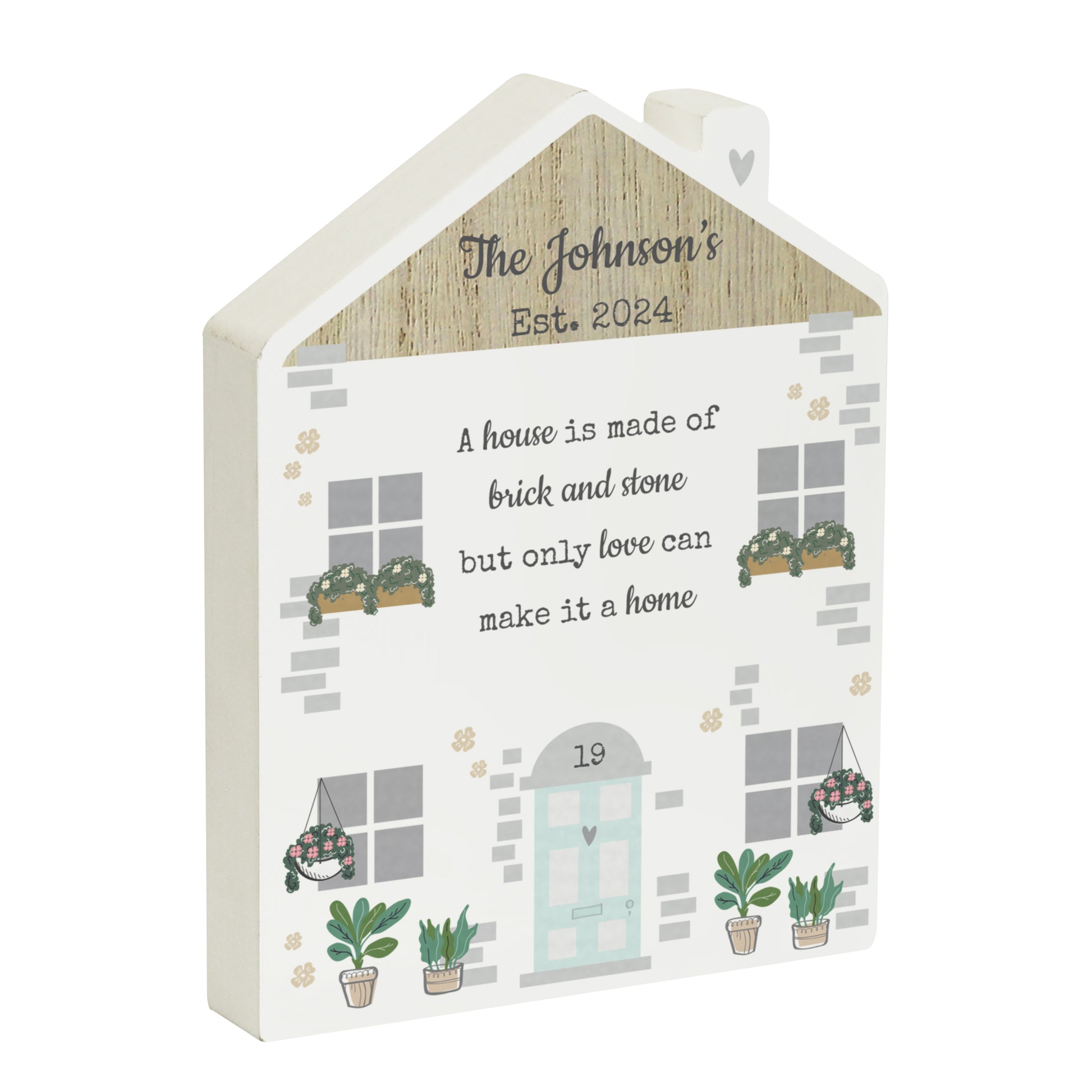 Personalised Love Makes A Home Wooden House Ornament - image 5