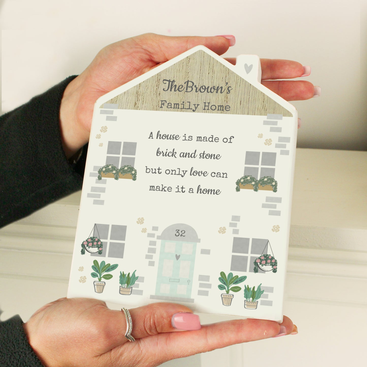 Personalised Love Makes A Home Wooden House Ornament - image 6