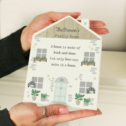 Personalised Love Makes A Home Wooden House Ornament - image 6