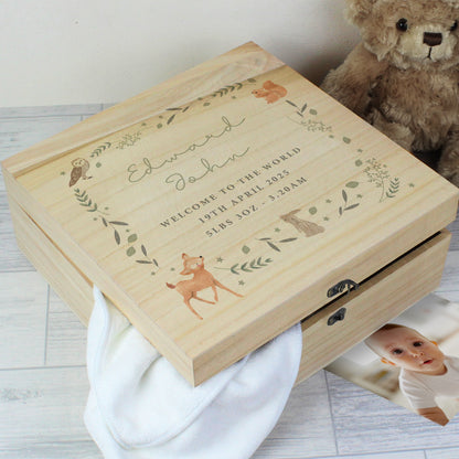 Personalised Woodland Animal Large Wooden Keepsake Box - image 4