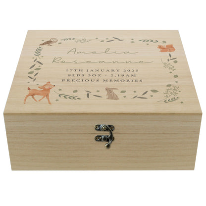 Personalised Woodland Animal Large Wooden Keepsake Box - image 5