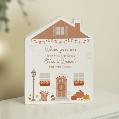 Personalised Autumnal Wooden House Ornament - image 4