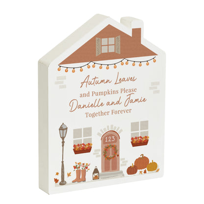 Personalised Autumnal Wooden House Ornament - image 5