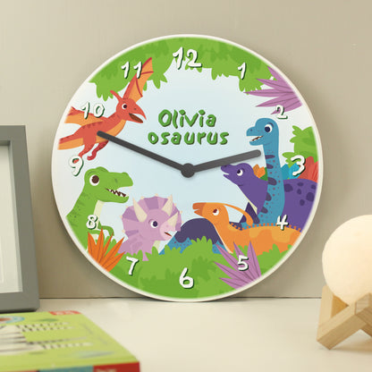 Personalised Dinosaur Wooden Childrens Clock - image 3