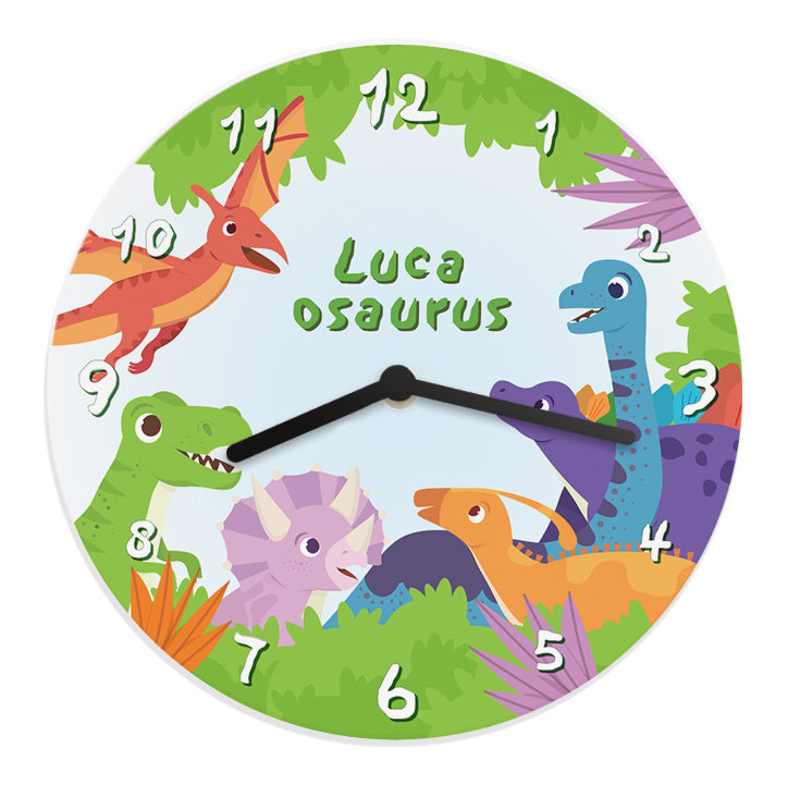 Personalised Dinosaur Wooden Childrens Clock - image 5