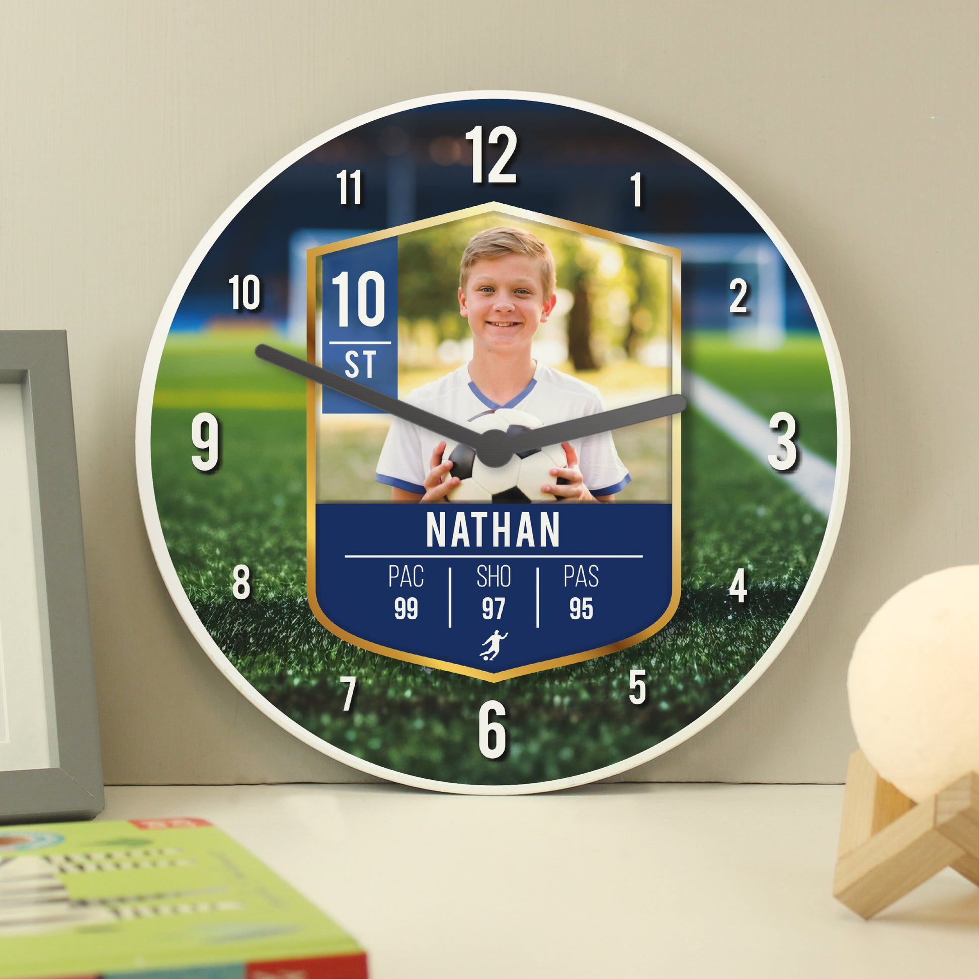 Personalised Football Photo Upload Childrens Clock from Heartfelt Gifts