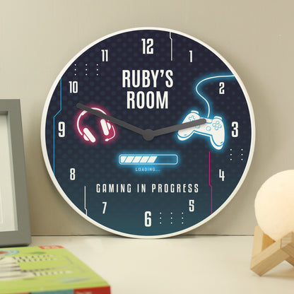 Personalised Gaming Wooden Childrens Clock - image 3