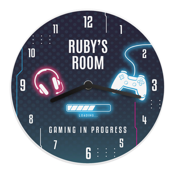 Personalised Gaming Wooden Childrens Clock - image 5