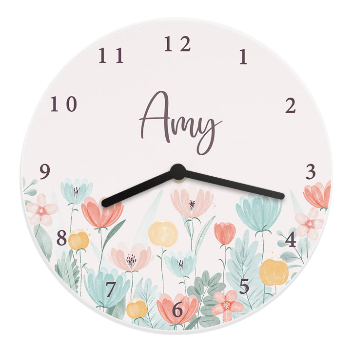Personalised Floral Wooden Childrens Clock - image 5