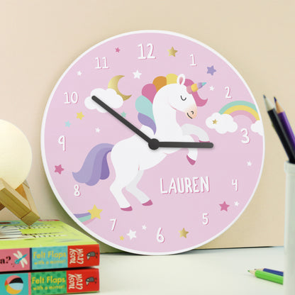 Personalised Unicorn Wooden Childrens Clock - image 2