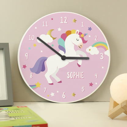 Personalised Unicorn Wooden Childrens Clock - image 3