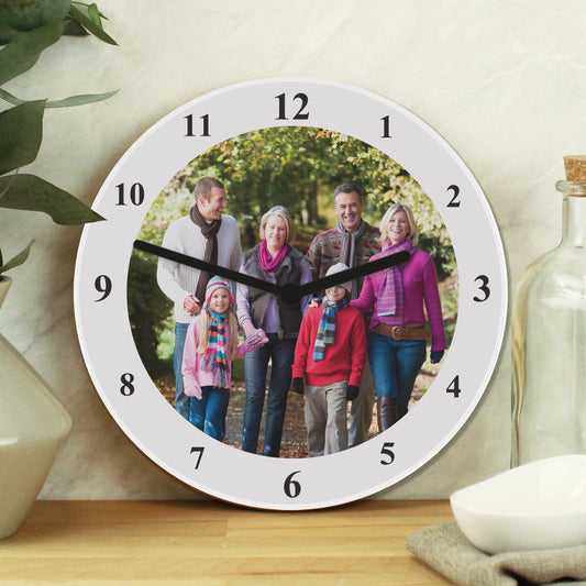 Personalised Photo Upload Wooden Clock from Heartfelt Gifts