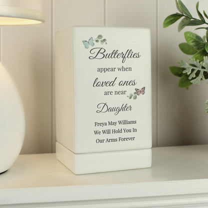 Personalised Butterflies Appear Small Wooden Urn - image 3