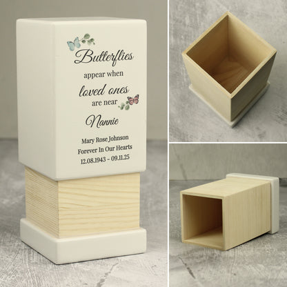 Personalised Butterflies Appear Small Wooden Urn - image 7