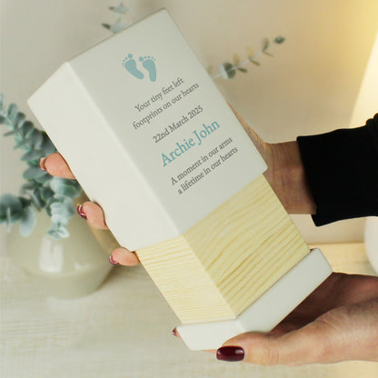 Personalised Baby Boy Small Wooden Urn - image 2