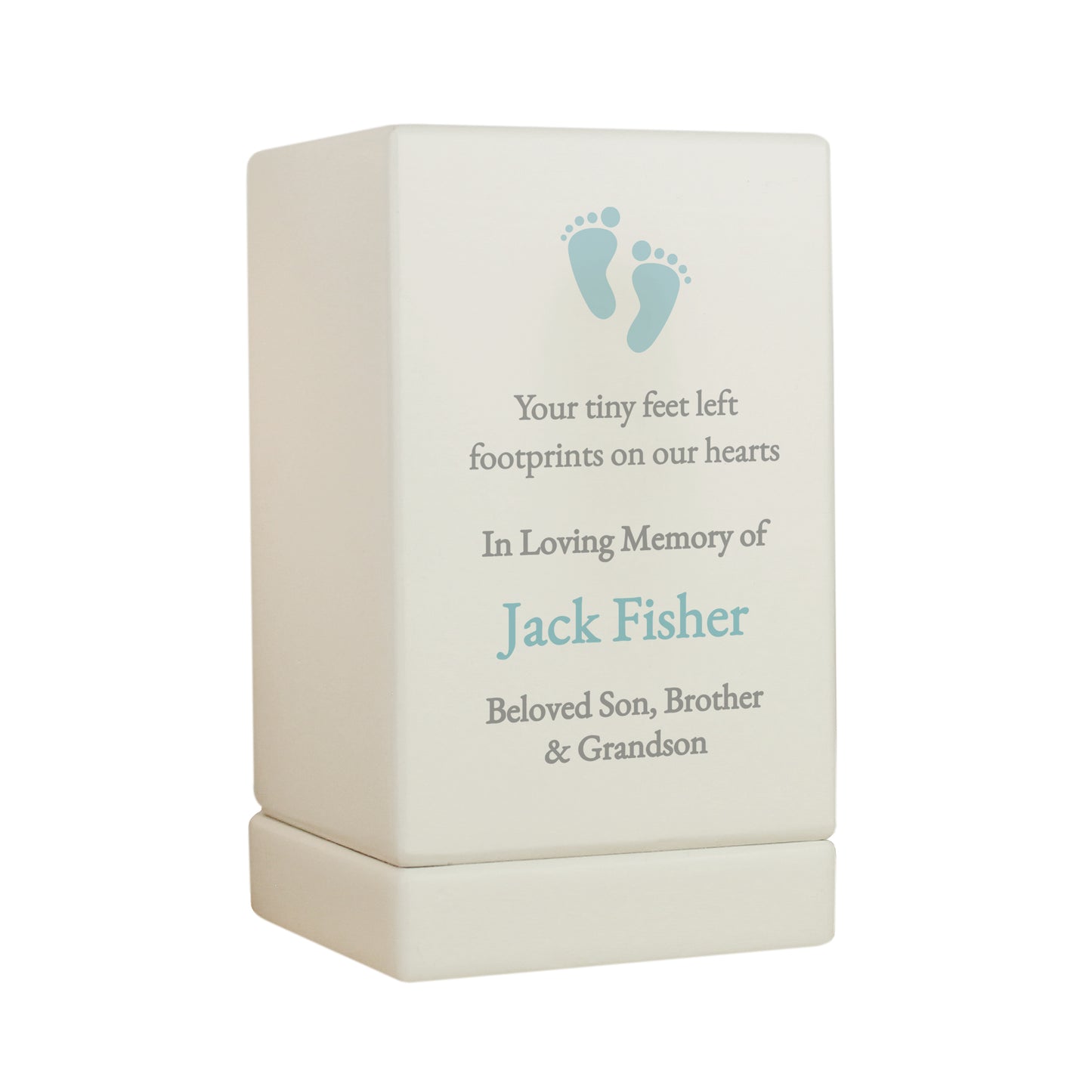Personalised Baby Boy Small Wooden Urn - image 5