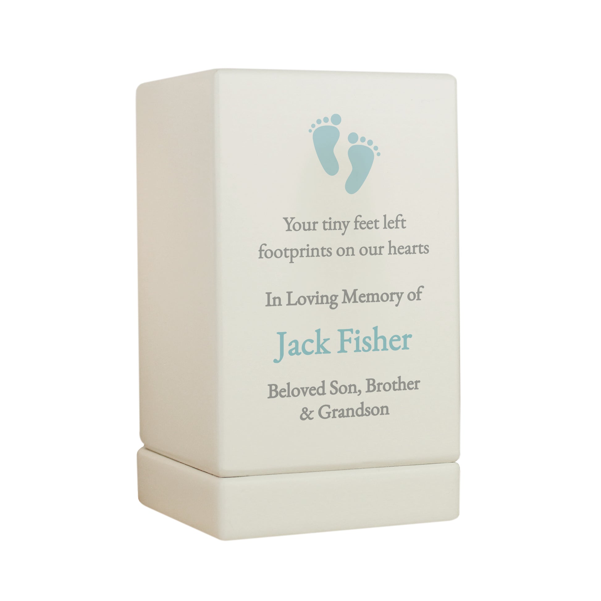 Personalised Baby Boy Small Wooden Urn - image 5