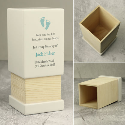 Personalised Baby Boy Small Wooden Urn - image 7