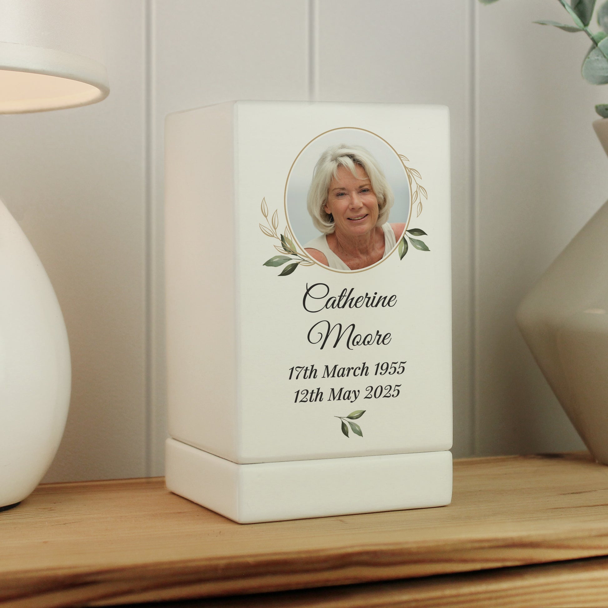 Personalised Photo Upload Small Wooden Urn from Heartfelt Gifts