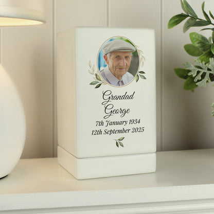 Personalised Photo Upload Small Wooden Urn - image 3