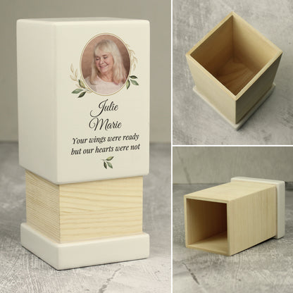 Personalised Photo Upload Small Wooden Urn - image 7