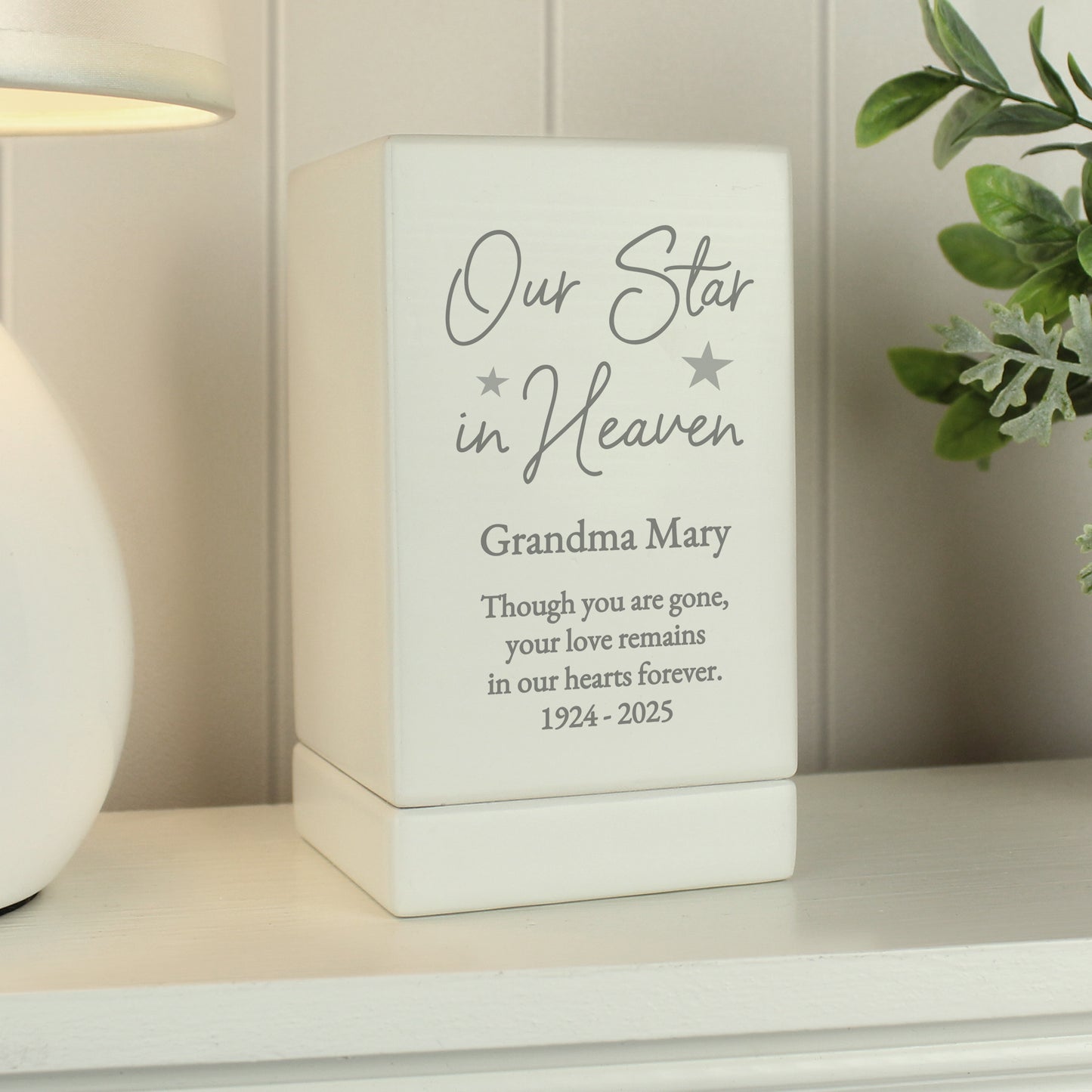 Personalised Our Star in Heaven Small Wooden Urn - image 3