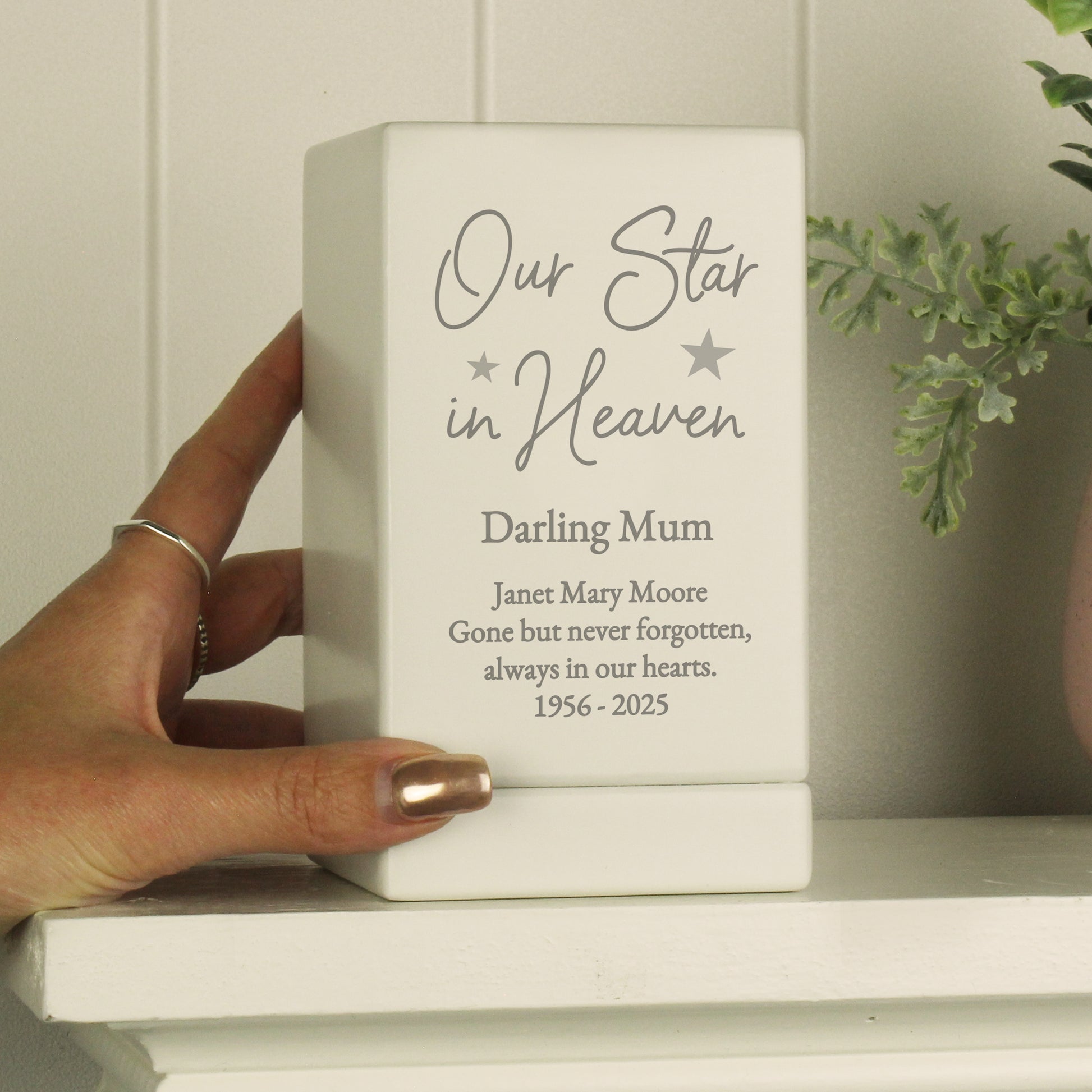 Personalised Our Star in Heaven Small Wooden Urn - image 4