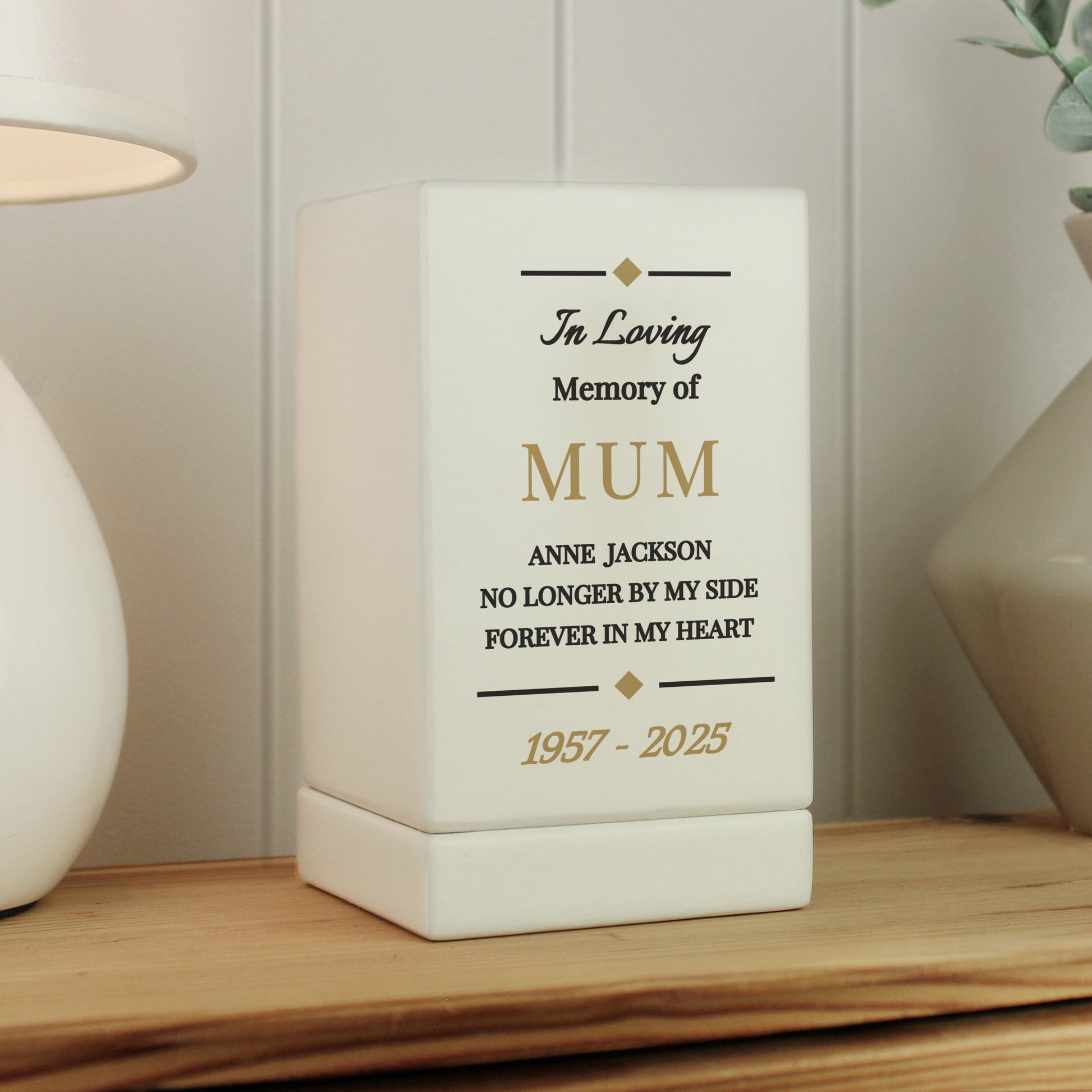 Personalised Memorial Small Wooden Urn from Heartfelt Gifts