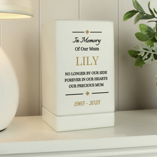 Personalised Memorial Small Wooden Urn - image 3
