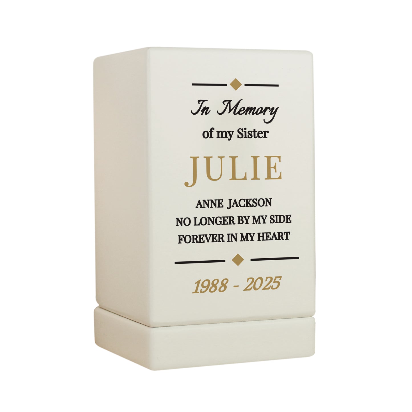 Personalised Memorial Small Wooden Urn - image 5