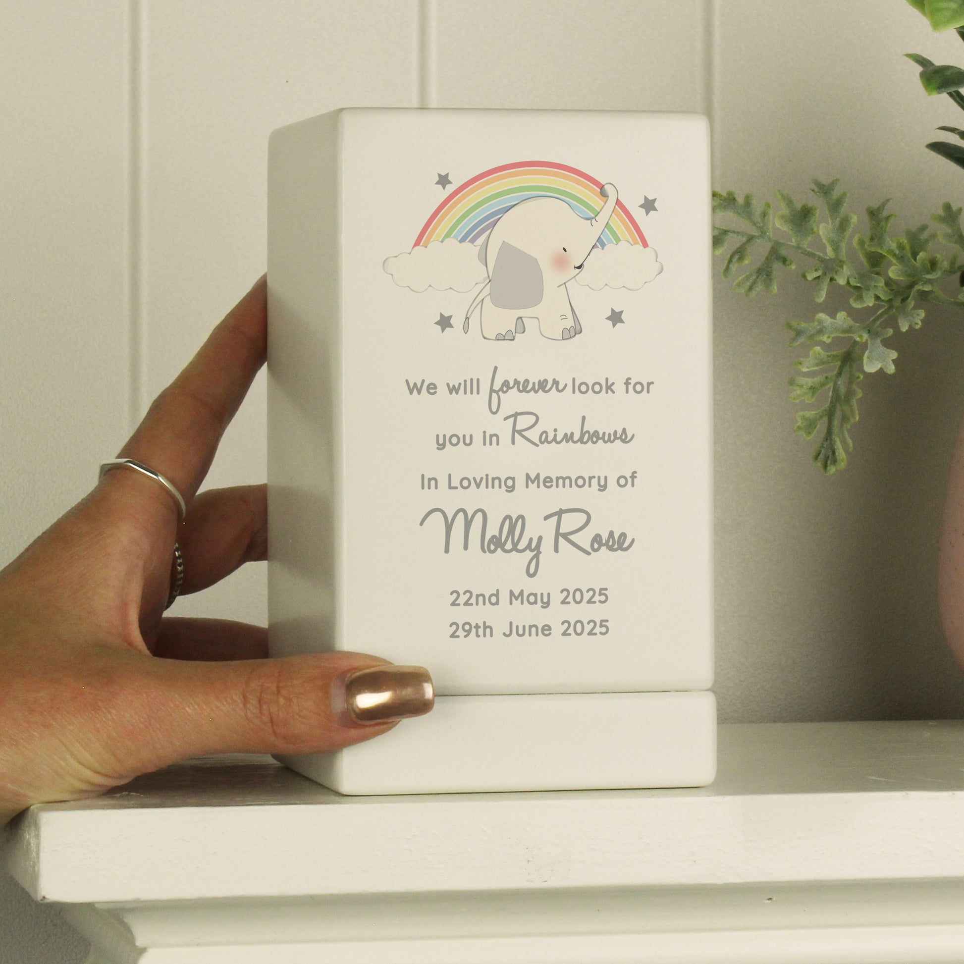 Personalised Childs Memorial Small Wooden Urn - image 4