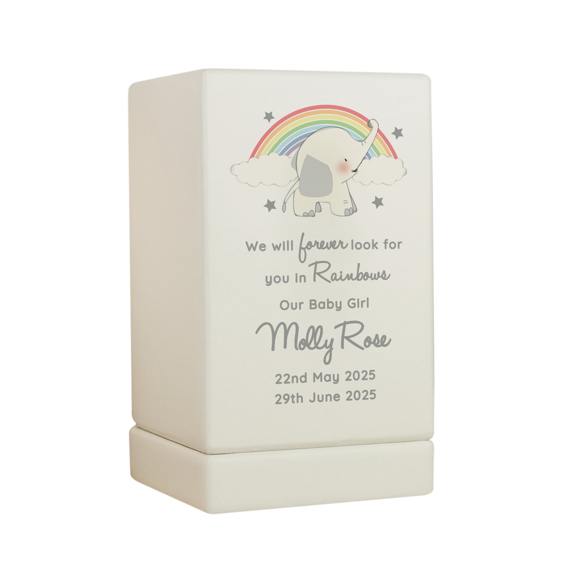 Personalised Childs Memorial Small Wooden Urn - image 5