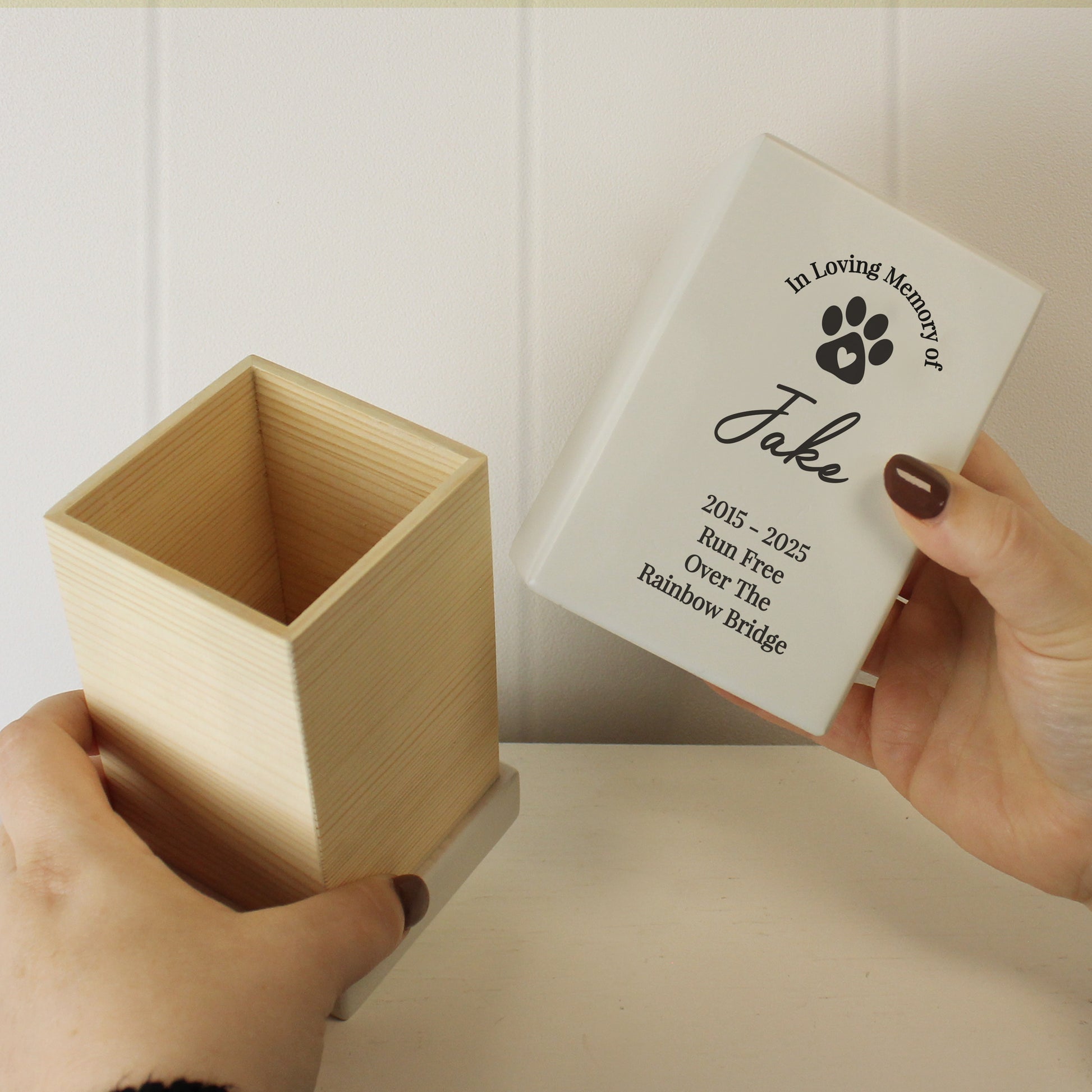 Personalised Pet Memorial Small Wooden Urn - image 6