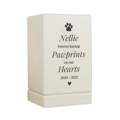Personalised Pet Pawprints Small Wooden Urn - image 5