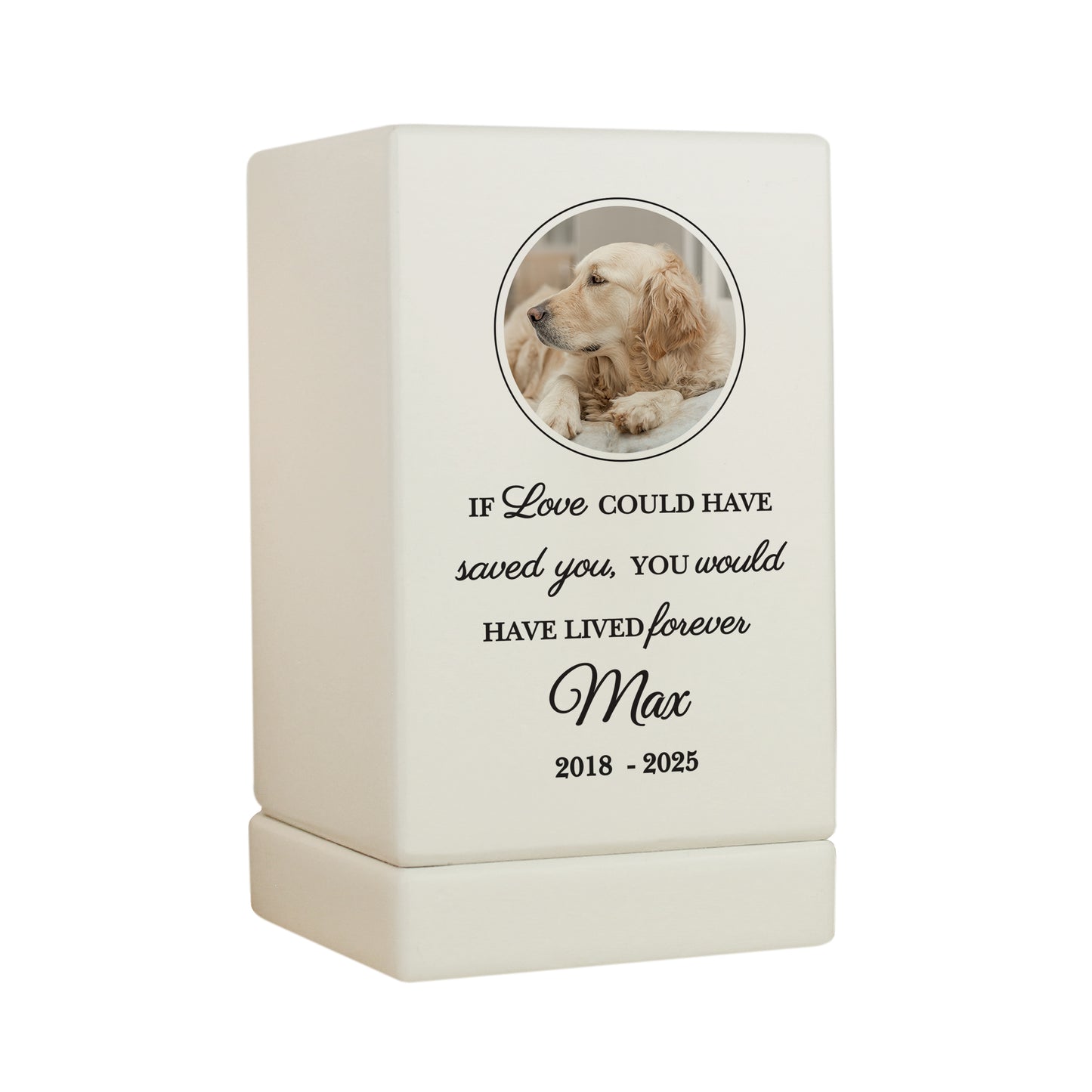 Personalised Pet Photo Upload Small Wooden Urn - image 5