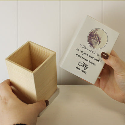 Personalised Pet Photo Upload Small Wooden Urn - image 6