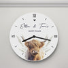 Personalised Highland Cow Wooden Clock