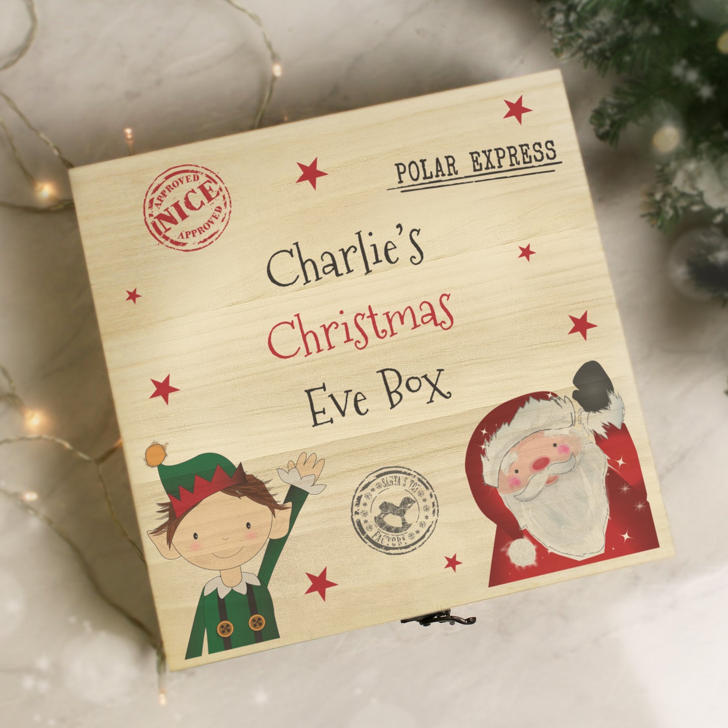 Personalised Wooden Christmas Eve Box from Heartfelt Gifts