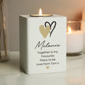 Personalised Hearts Wooden Tealight Holder from Heartfelt Gifts