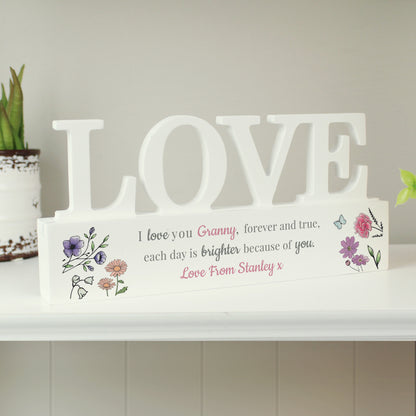 Personalised Wild Flowers Love Ornament from Heartfelt Gifts