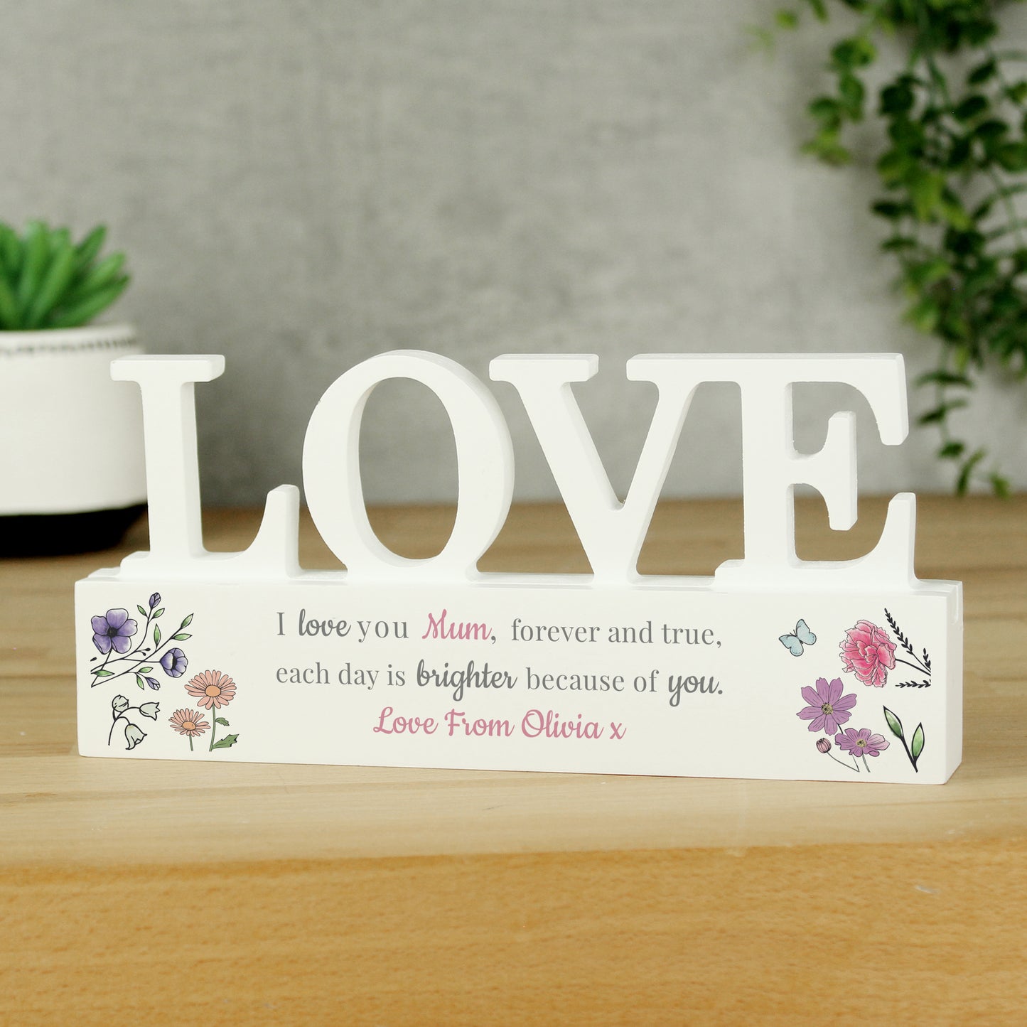 Personalised Wild Flowers Love Ornament - image 2