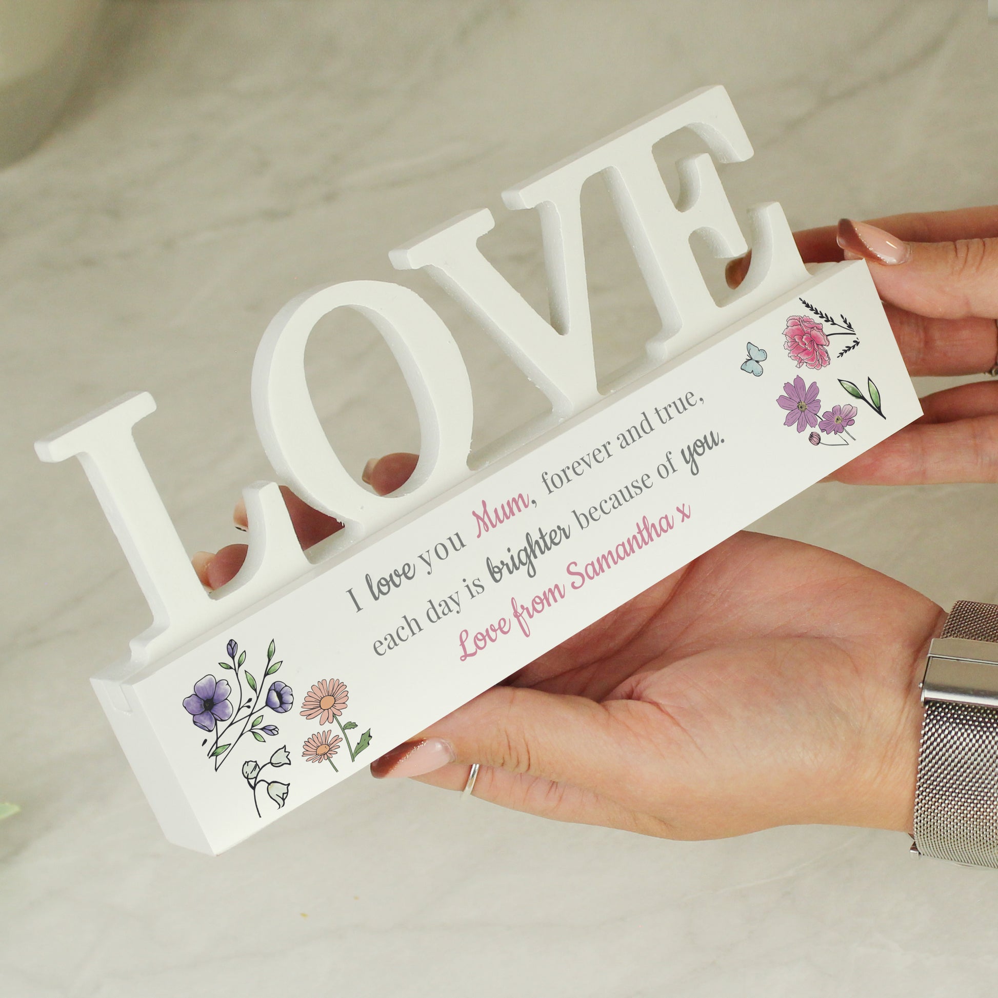 Personalised Wild Flowers Love Ornament - image 4